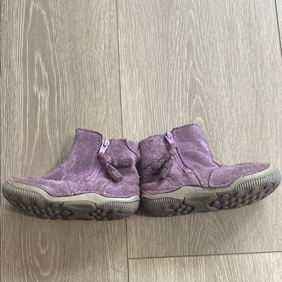 Stride Rite Purple Suede Leather Ankle Boots Toddler Sz 5.5 5.5T 5.5c sparkle 5 - Picture 4 of 7